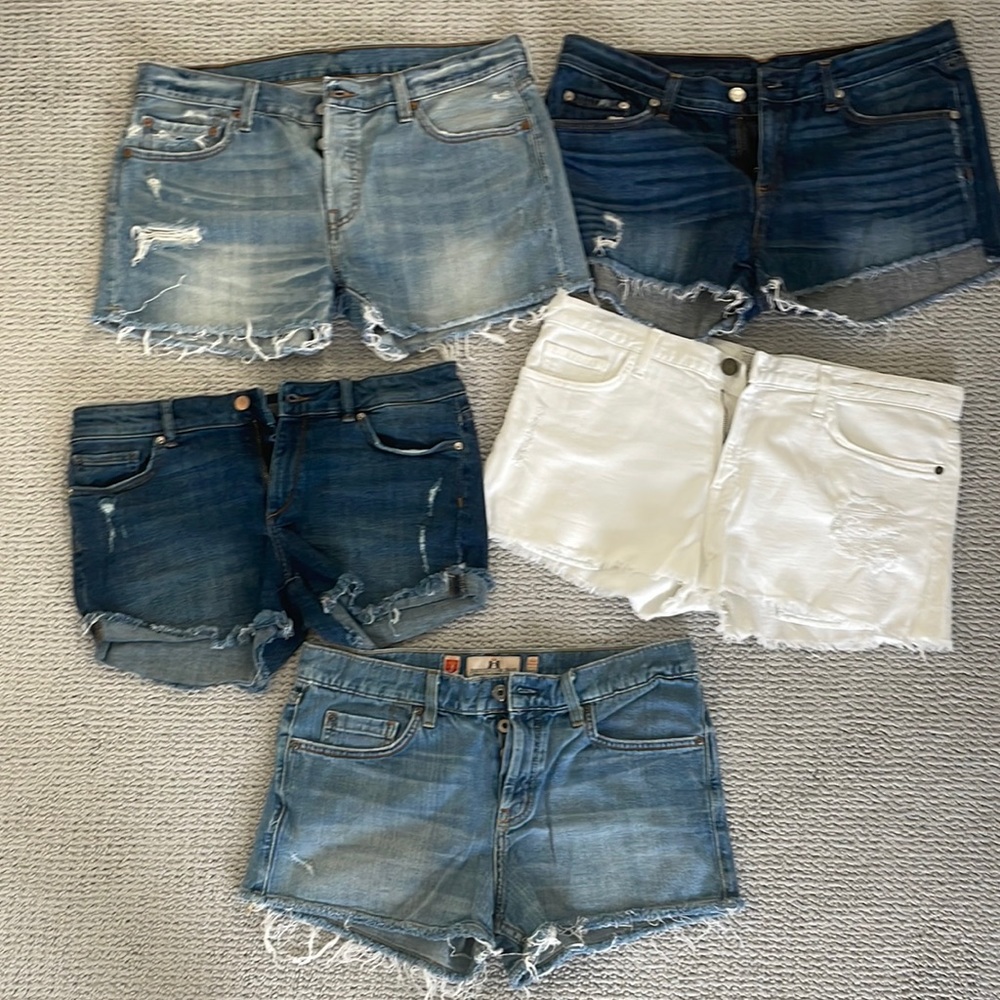 Lot 5 cutoff denim shorts Current/Elliott Rag & Bone Juicy Couture DL 1961 Levis